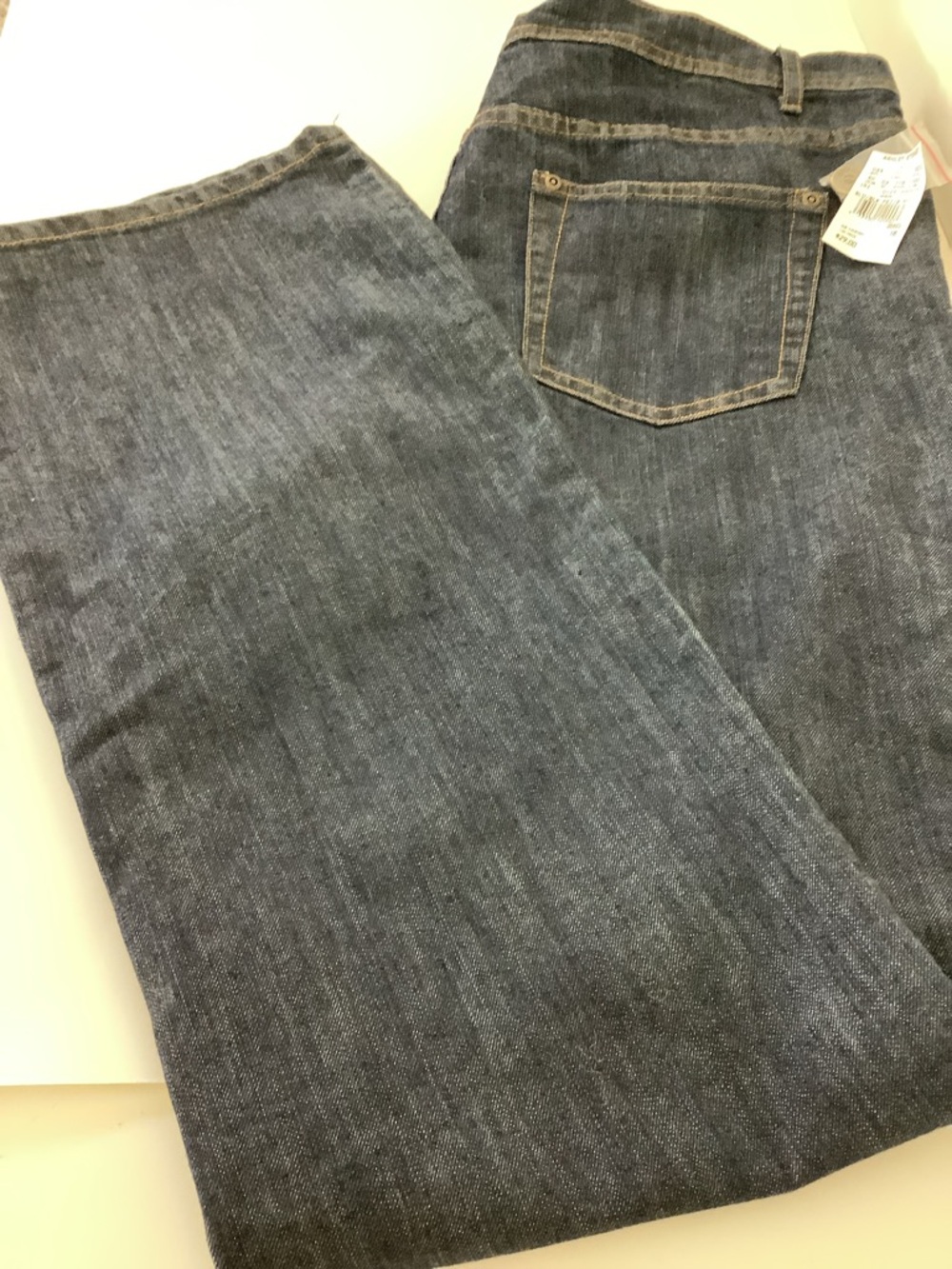 Ashley Stewart High Rise Dark Indigo Flare Jeans Pockets Western Casual